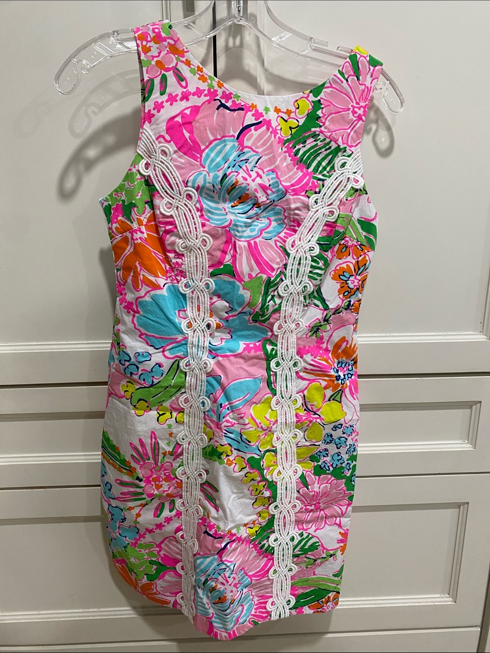 Lilly Pulitzer Sleeveless Floral Shift Dress in Pink, Blue & Green